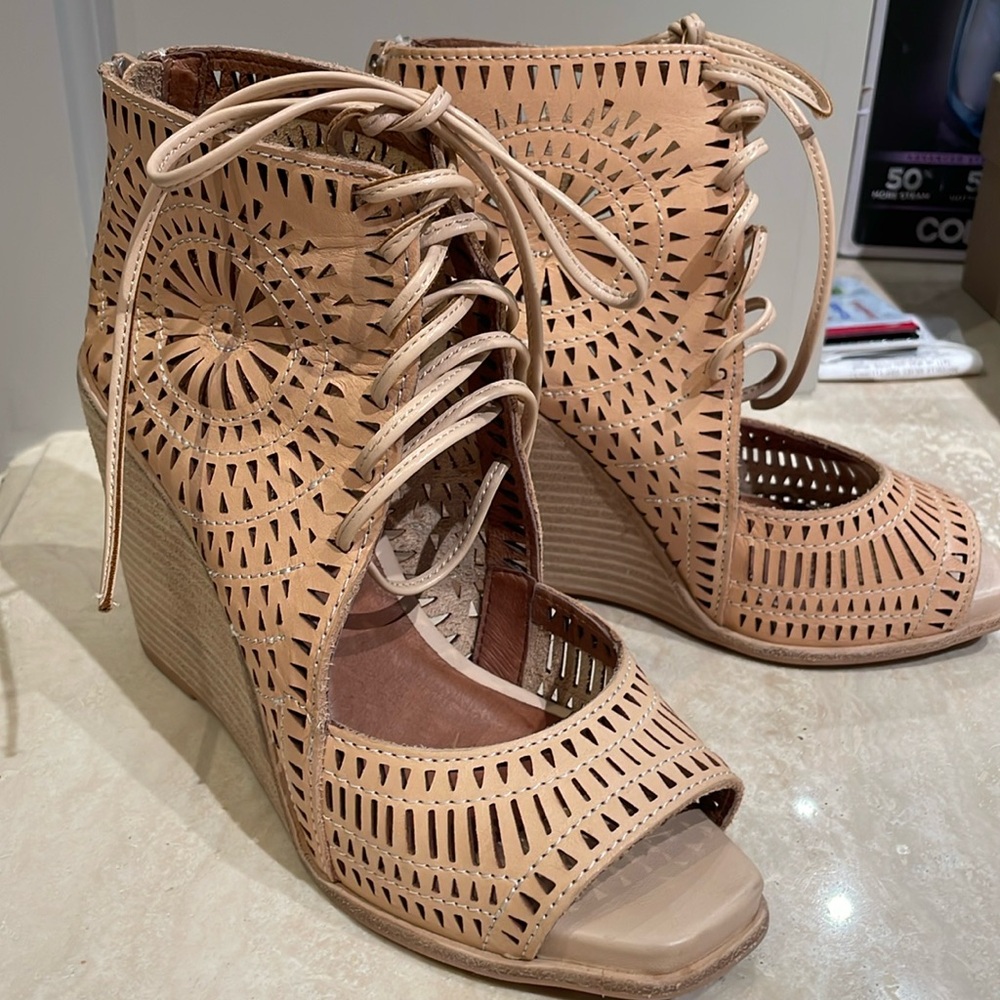 Jeffrey Campbell lace up wedges - great condition